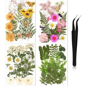 Pressed Flowers Bulk Dried Flower for Crafts, Dried Wildflowers Leave Natural